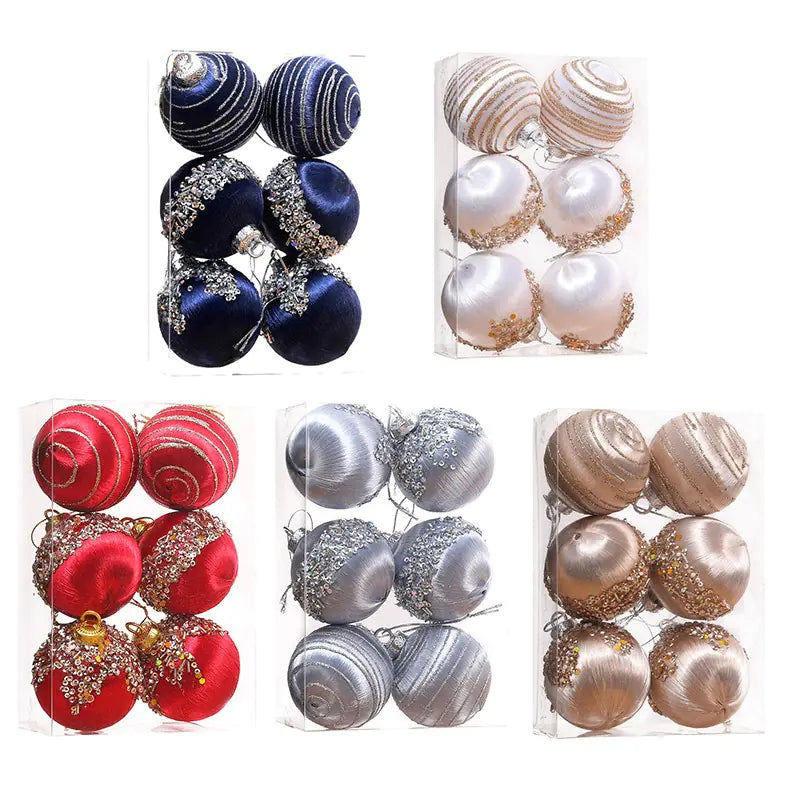 New 6cm/8cm Christmas Foam Ball Decorations (6pcs)