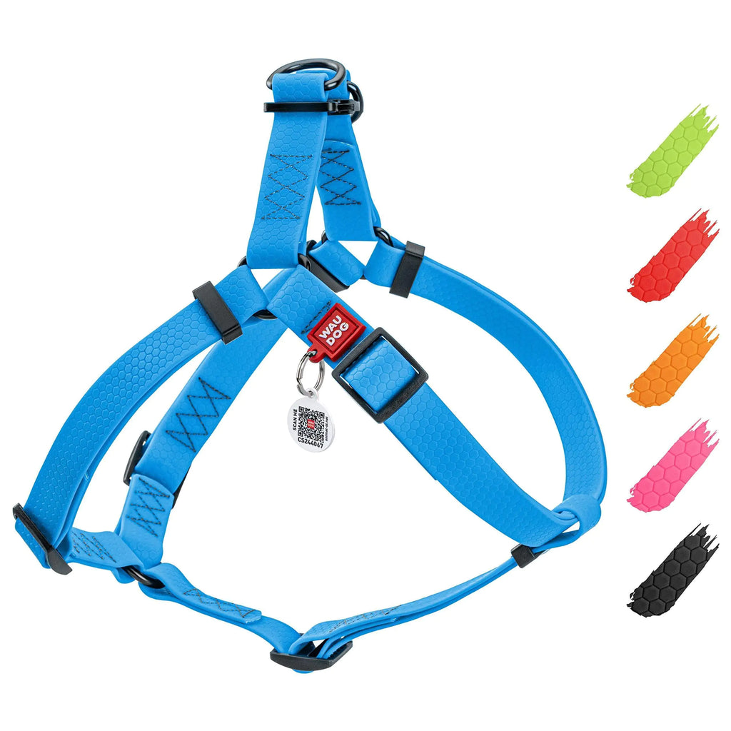 Blue Waterproof Adjustable Dog Harness