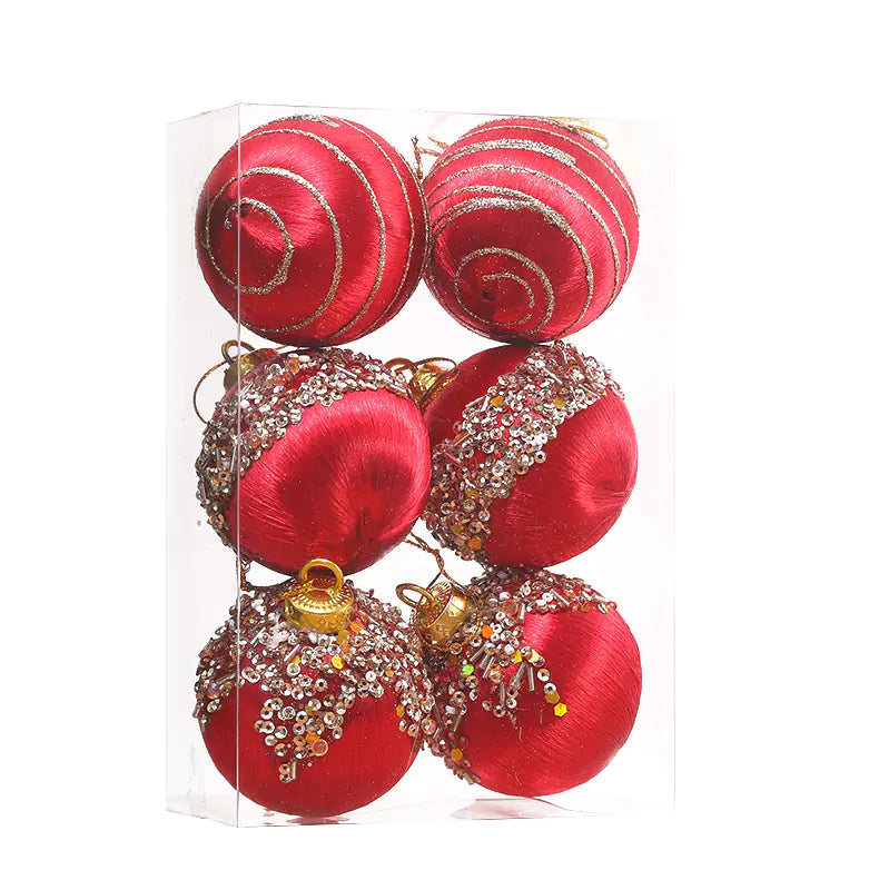 New 6cm/8cm Christmas Foam Ball Decorations (6pcs)