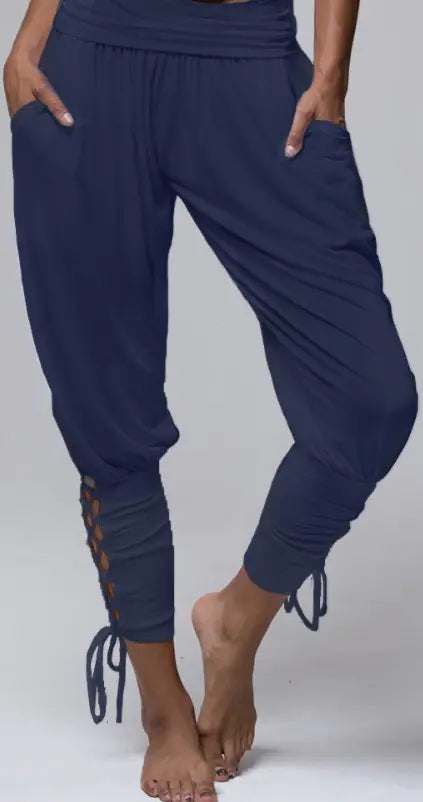 High Waist Pocket Binding Casual Women's Leggings