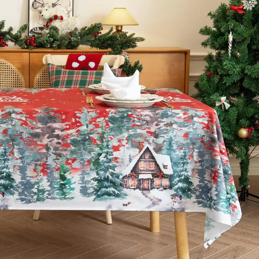 Karseteli Snowflake Christmas Tablecloth 60x120 Inch
