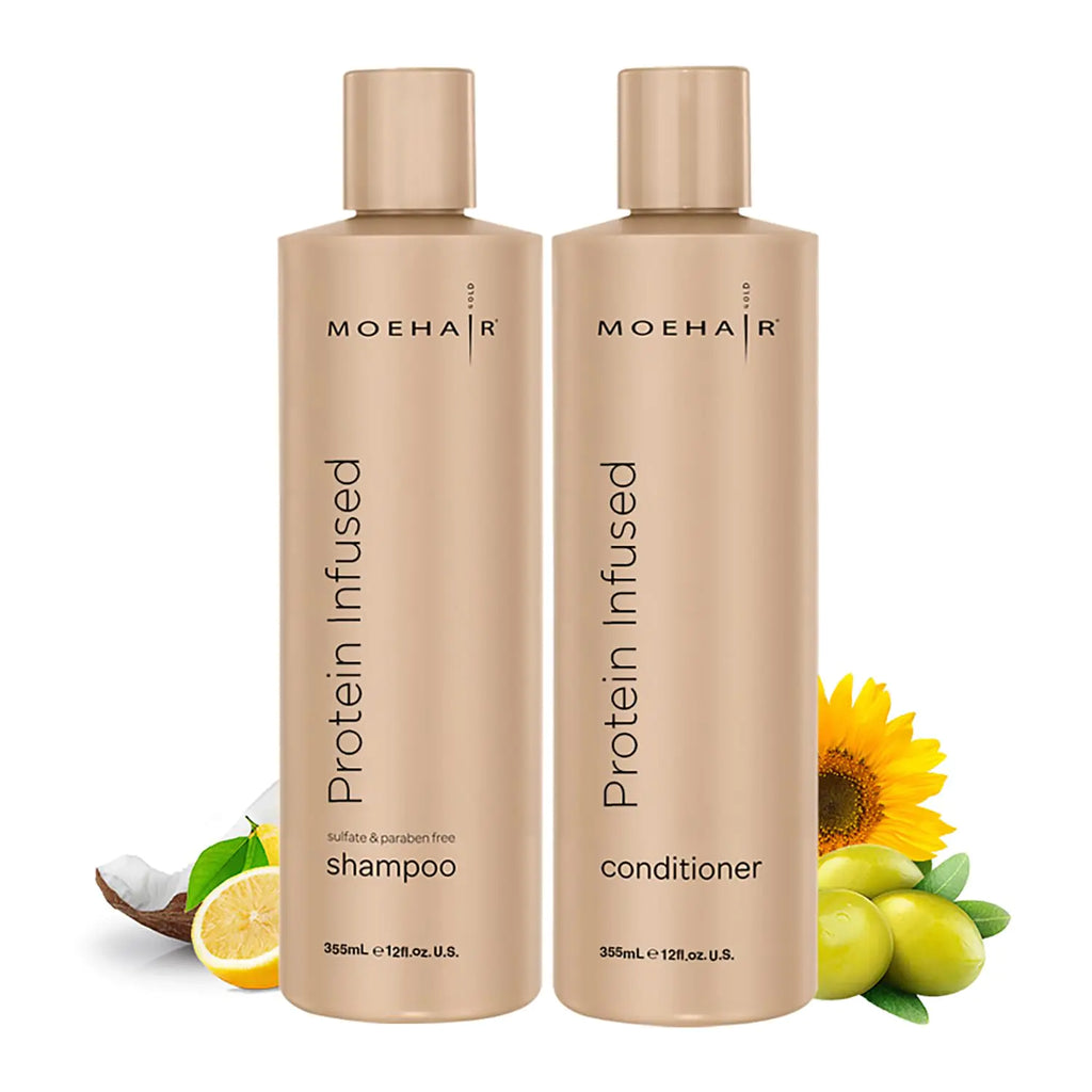 MOEHAIR Protein Infused Shampoo & Conditioner Set (12 Fl Oz Each)