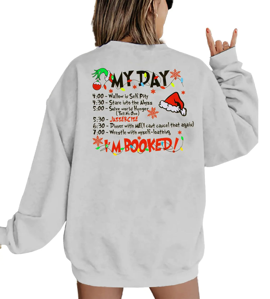 VILOVE "My Christmas Day I'm Booked" Christmas sweater ( Large )