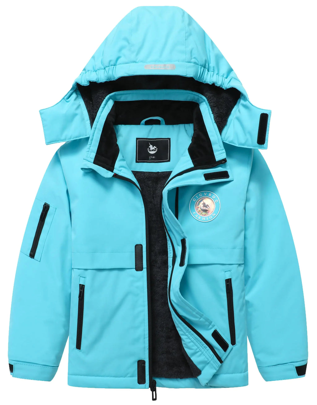 CICVSOC Girls' Waterproof Ski Jacket | Kids' Snowboarding & Snow Coat | Warm, Windproof Winter Outerwear with Hood