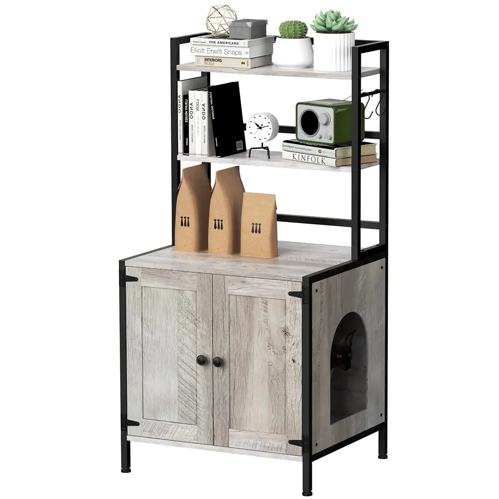 Vintage Cat Litter Box Enclosure with Storage