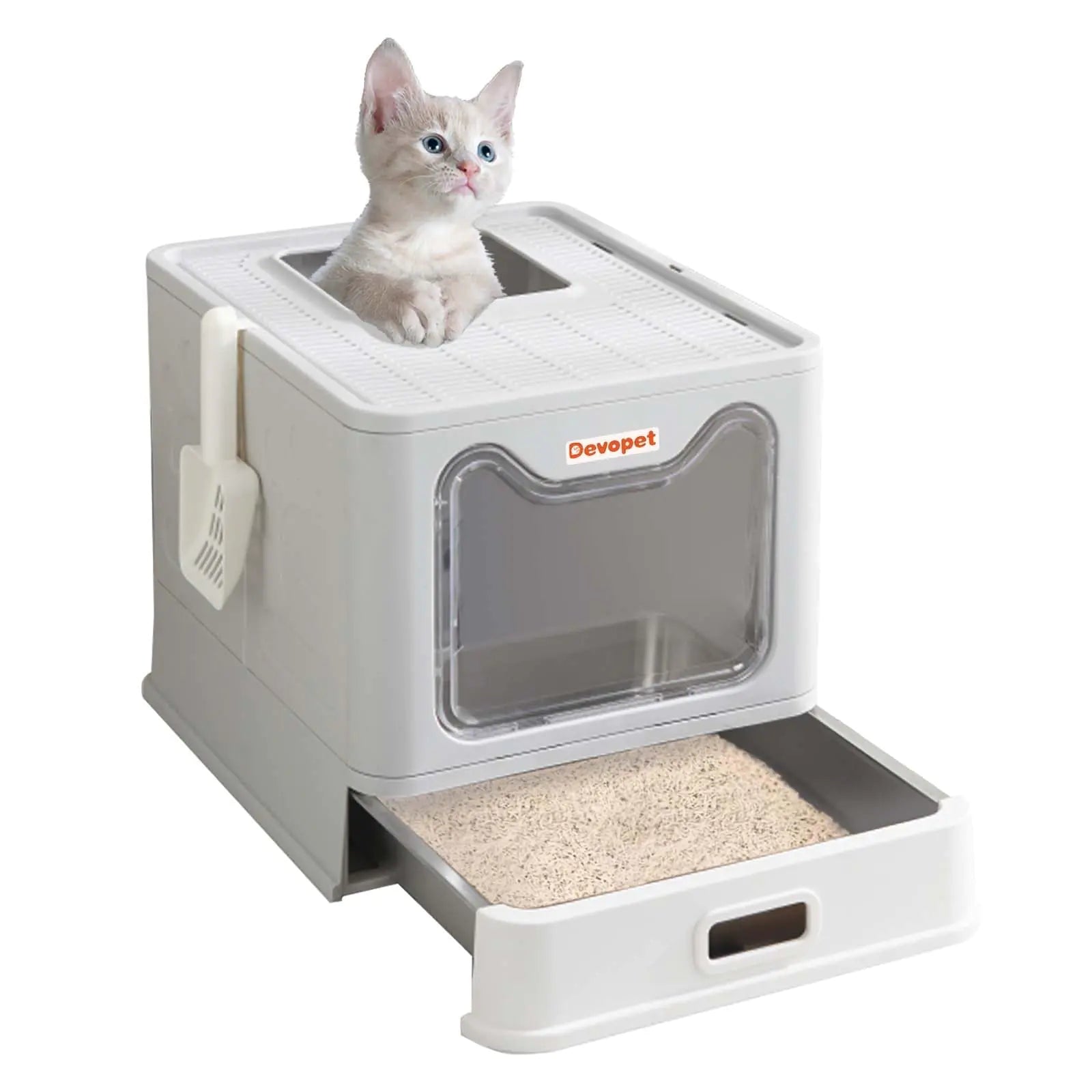 Devopet SleekFold Stainless Steel Cat Litter Box